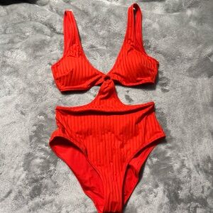 Aerie Vibrant Orange One-Piece Swimsuit